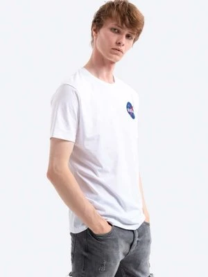 Alpha Industries t-shirt bawełniany Space Shuttle T kolor biały z nadrukiem 176507.09