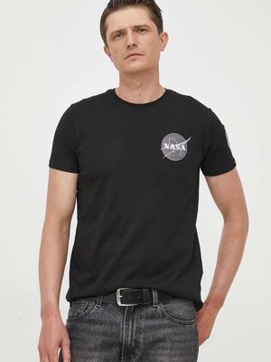 Alpha Industries t-shirt bawełniany Space Shuttle T kolor czarny z nadrukiem 176507.03