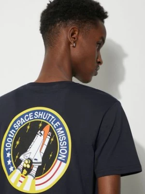 Alpha Industries t-shirt bawełniany Space Shuttle T kolor granatowy z nadrukiem  176507 07