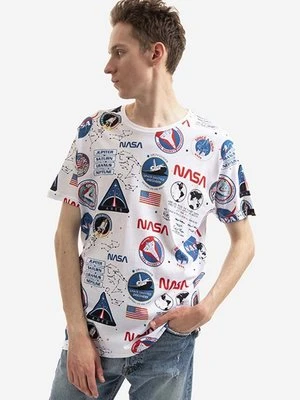 Alpha Industries t-shirt bawełniany x NASA kolor biały wzorzysty 116503.09-BIALY