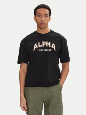 Alpha Industries T-Shirt College 146501 Czarny Relaxed Fit