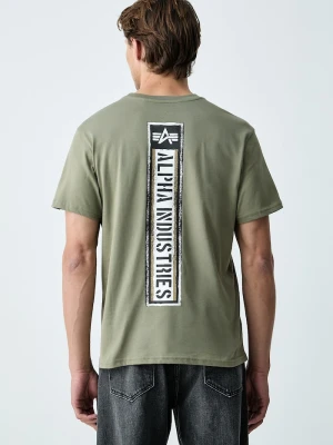Alpha Industries T-shirt męski bawełniany Backprint Vintage Panel zielony