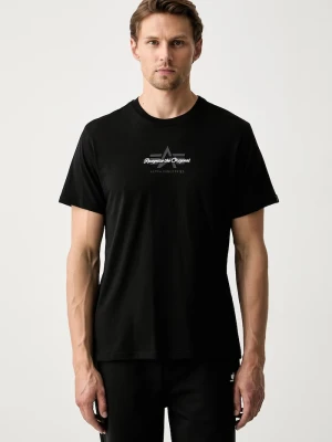 Alpha Industries T-shirt męski bawełniany Foam Middle czarny