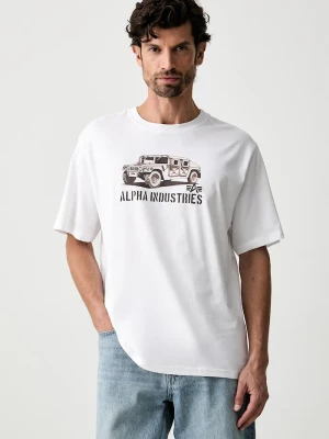 Alpha Industries T-shirt męski bawełniany Humvee biały