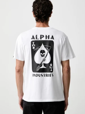 Alpha Industries T-shirt męski bawełniany Skull Ops biały
