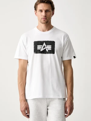 Alpha Industries T-shirt męski bawełniany Washed Out biały