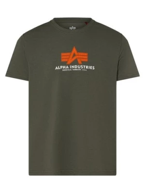 Alpha Industries T-shirt męski Mężczyźni Bawełna zielony nadruk,