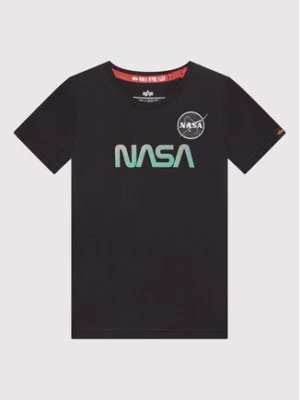 Alpha Industries T-Shirt Nasa Rainbow Reflective 198718RR Czarny Regular Fit