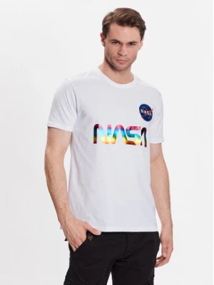 Alpha Industries T-Shirt NASA Refl. T Metal 178501M Biały Regular Fit