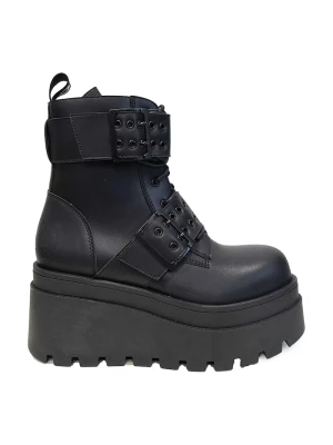 Altercore botki na platformie damskie Deminis Vegan czarny