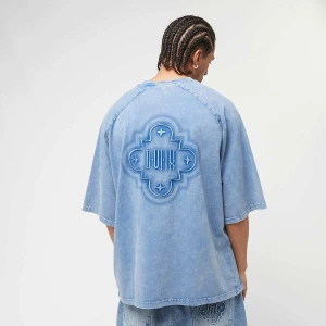 zəяo si:x nœf Alternate Logo Ornament Oversized Raglan Tee mężczyźni T-Shirty i Polo niebieski rozmiar Odzież