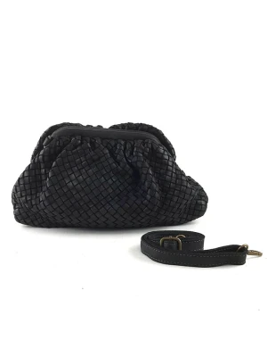 Amara Skórzana kopertówka "Miller" w kolorze czarnym - 35 x 23 x 8 cm rozmiar: onesize