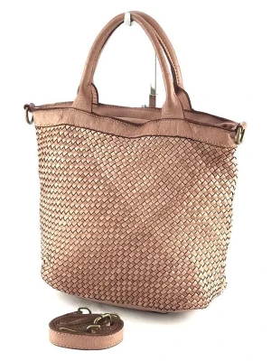 Amara Skórzana torebka "Dallas" w kolorze beżowym - 33 x 27 x 15 cm rozmiar: onesize