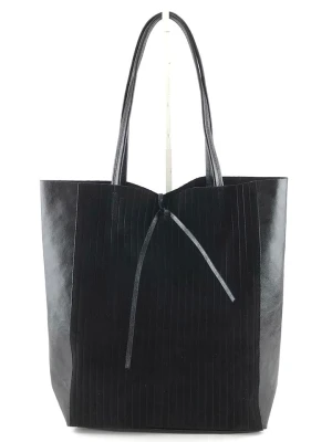 Amara Skórzany shopper bag "Thena" w kolorze granatowym - 40 x 37 x 12 cm rozmiar: onesize