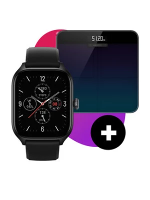 Amazfit Zestaw smartwatch z wagą Smart Scale Gts 4 A2168 Czarny