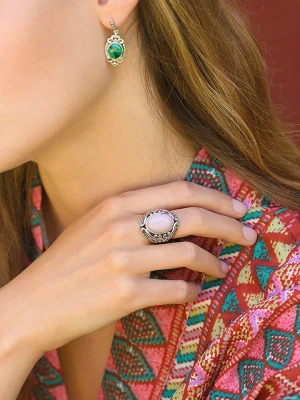 AMAZONIA Srebrny pierścionek "Ehécatl" z opalem rozmiar: 52