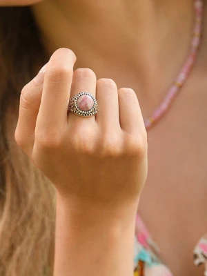 AMAZONIA Srebrny pierścionek "Xochitl" z rodochrozytem rozmiar: 50