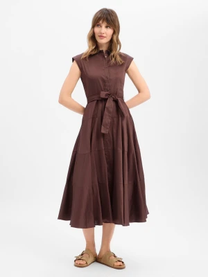 Ambiance Letnia sukienka damska Kobiety Bawełna (100%) brązowy,