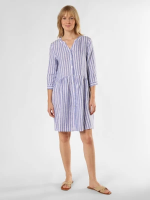 Ambiance Lniana sukienka damska Kobiety len niebieski w paski,