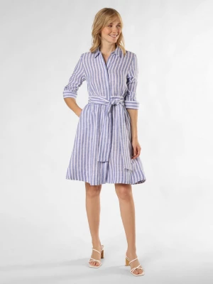 Ambiance Lniana sukienka damska Kobiety len niebieski|biały w paski,
