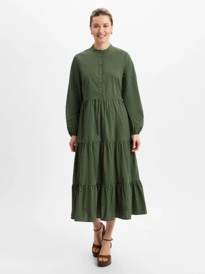 Ambiance Sukienka damska Kobiety Bawełna zielony jednolity,