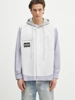AMBUSH bluza Hooded Shirt męska kolor szary z kapturem wzorzysta 12115312