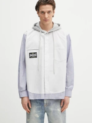 AMBUSH bluza Hooded Shirt męska kolor szary z kapturem wzorzysta 12115312