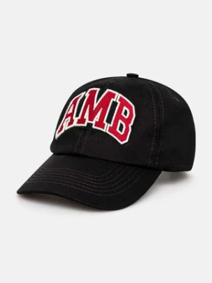 AMBUSH czapka z daszkiem bawełniana Baseball Cap Tap kolor czarny z aplikacją BMLB002F24FAB0011028