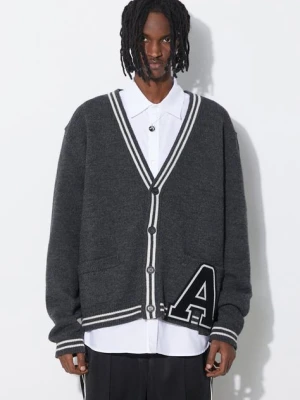 AMBUSH kardigan wełniany A Patch Knit Cardigan kolor szary BMHB003S24KNI