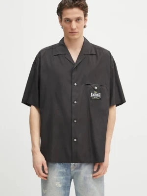 AMBUSH koszula S/S Satin Shirt męska kolor czarny relaxed z kołnierzykiem klasycznym 12115311
