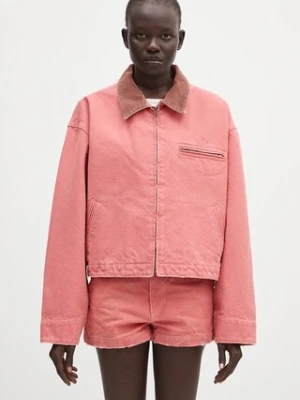AMBUSH kurtka bawełniana Cropped Canvas Work Jacket kolor różowy przejściowa oversize 12115367