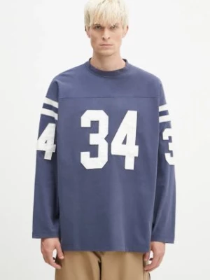 AMBUSH longsleeve bawełniany Football kolor niebieski z aplikacją BMAB004F24JER0014531