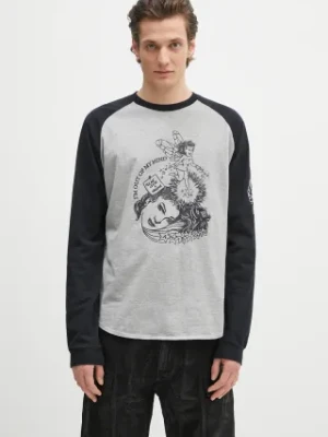 AMBUSH longsleeve bawełniany Raglan L/S T-Shirt kolor szary z nadrukiem 12115325