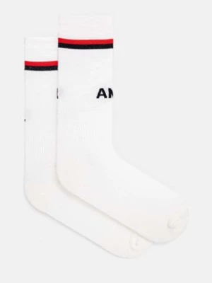 AMBUSH skarpetki wełniane Logo Low Soccer Socks kolor biały BMRA002F24KNI0010100