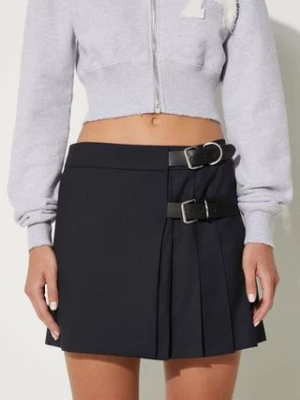 AMBUSH spódnica wełniana Belts Mini Skirt kolor granatowy mini rozkloszowana BWCU006F24FAB0014600