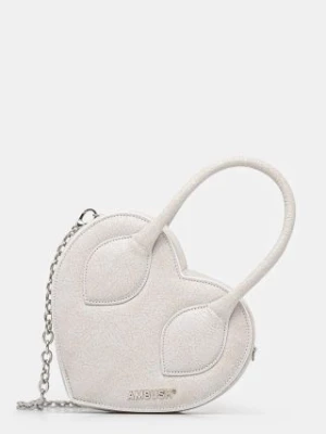 AMBUSH torebka Crackle Heart Top Handle Bag kolor szary BWNP028F24LEA0010100