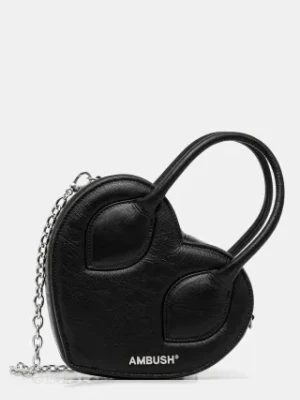 AMBUSH torebka skórzana Heart Top Handle Bag kolor czarny 12115033