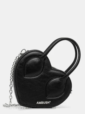 AMBUSH torebka skórzana Heart Top Handle Bag kolor czarny 12115033