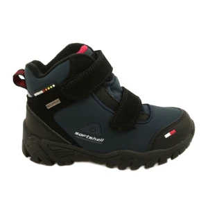 American Club Buty chłopięce softshell z membraną  WT70 granatowe czarne
