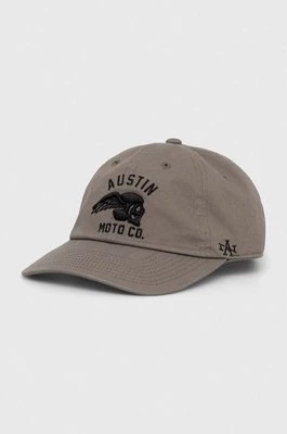 American Needle czapka z daszkiem bawełniana Austin Moto kolor szary z aplikacją