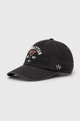 American Needle czapka z daszkiem bawełniana Manhattan kolor czarny z aplikacją