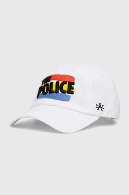 American Needle czapka z daszkiem bawełniana the Police kolor biały z aplikacją