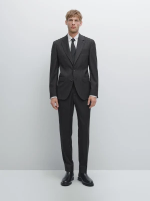 American Pinstripe Suit - Szary - - Massimo Dutti - Mężczyzna