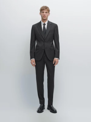 American Pinstripe Suit - Szary - - Massimo Dutti - Mężczyzna