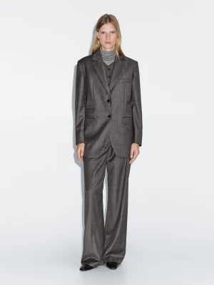 American Suit 100% Wool - Szarobrązowy - - Massimo Dutti - Female