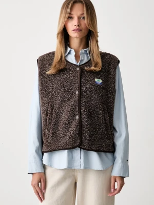 American Vintage bezrękawnik damski polarowy brązowy