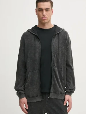 American Vintage bluza bawełniana męska kolor szary z kapturem melanżowa MSON03AGE25