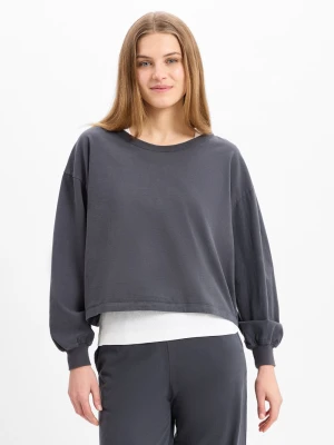 american vintage Bluza damska - Fazy Kobiety Bawełna szary,