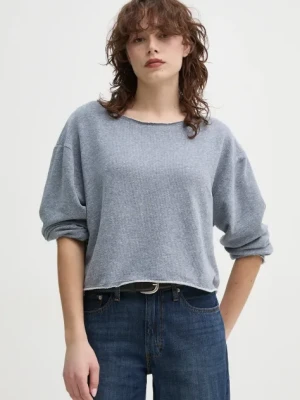 American Vintage bluza damskie kolor niebieski gładka OFY03AE25