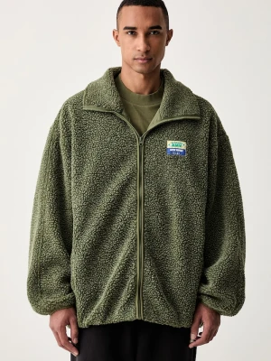 American Vintage bluza rozpinana męska polarowa zielony